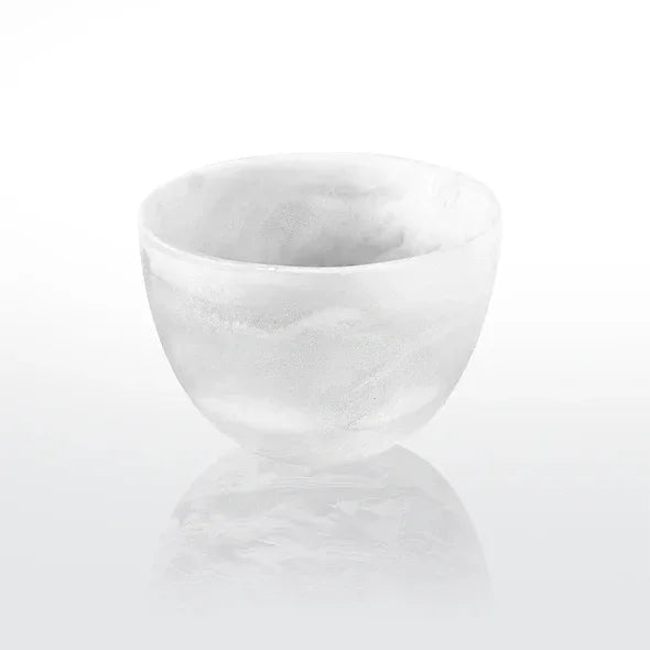 Resin Snack Bowl White Swirl Snack Bowls