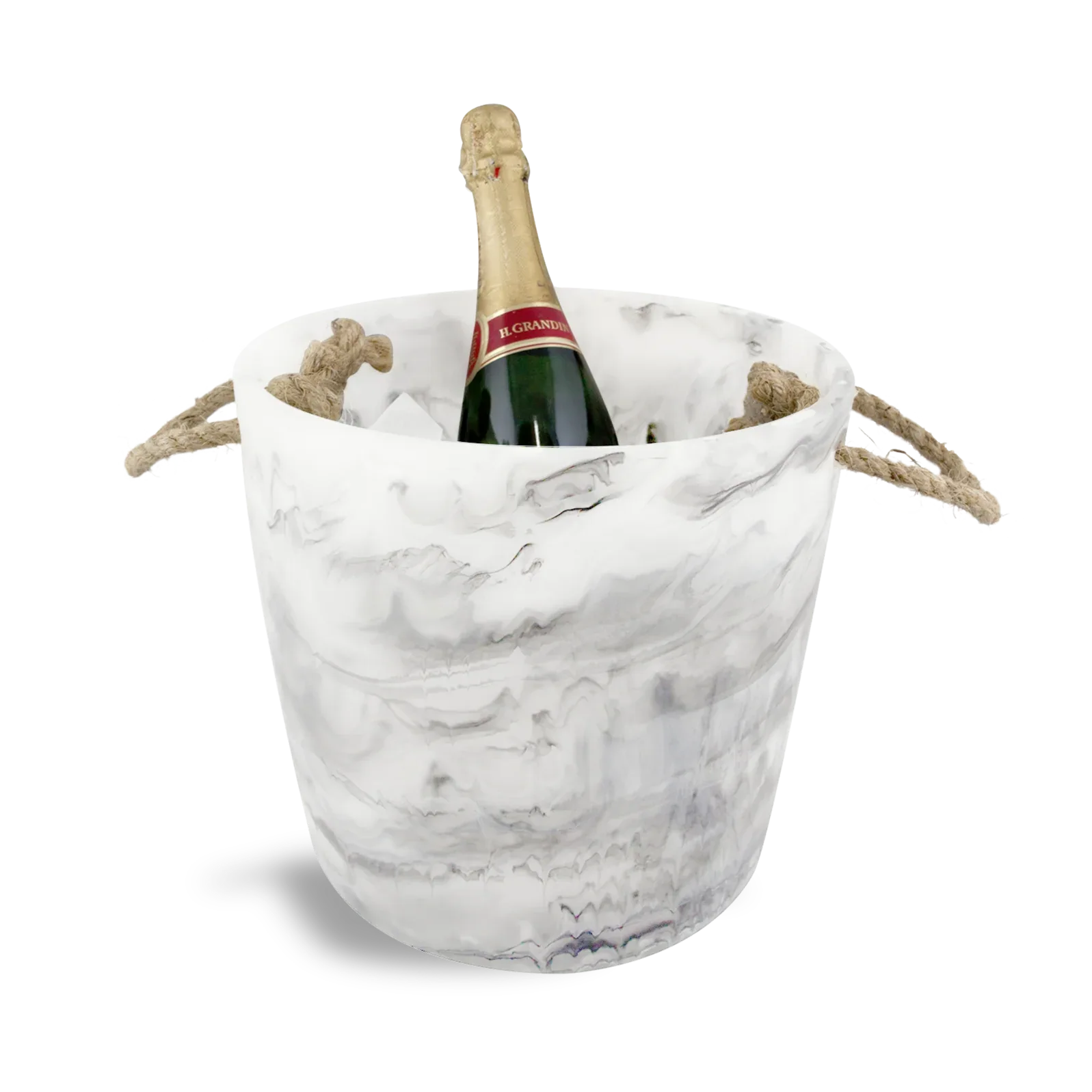 Resin Ice Bucket White Swirl Ice Bucket