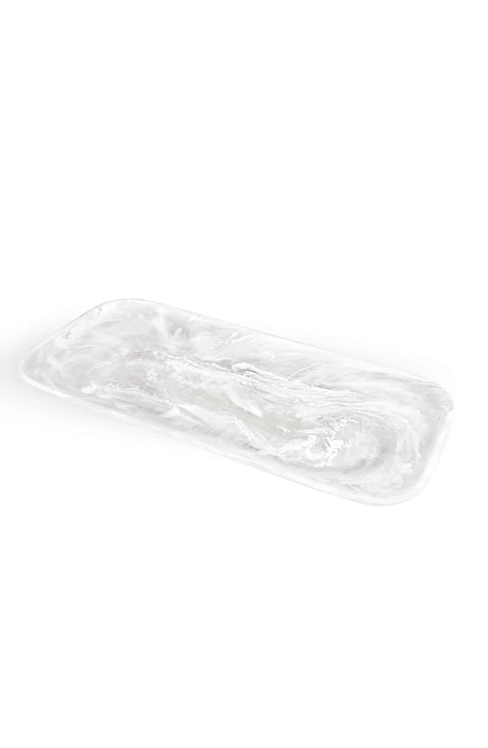 Classical Rectangle Platter - White Swirl (21.2x9.