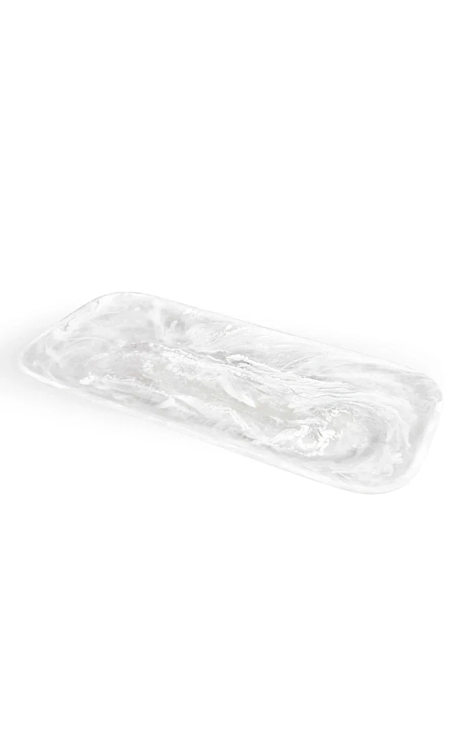 Classical Rectangle Platter - White Swirl Serving Platters