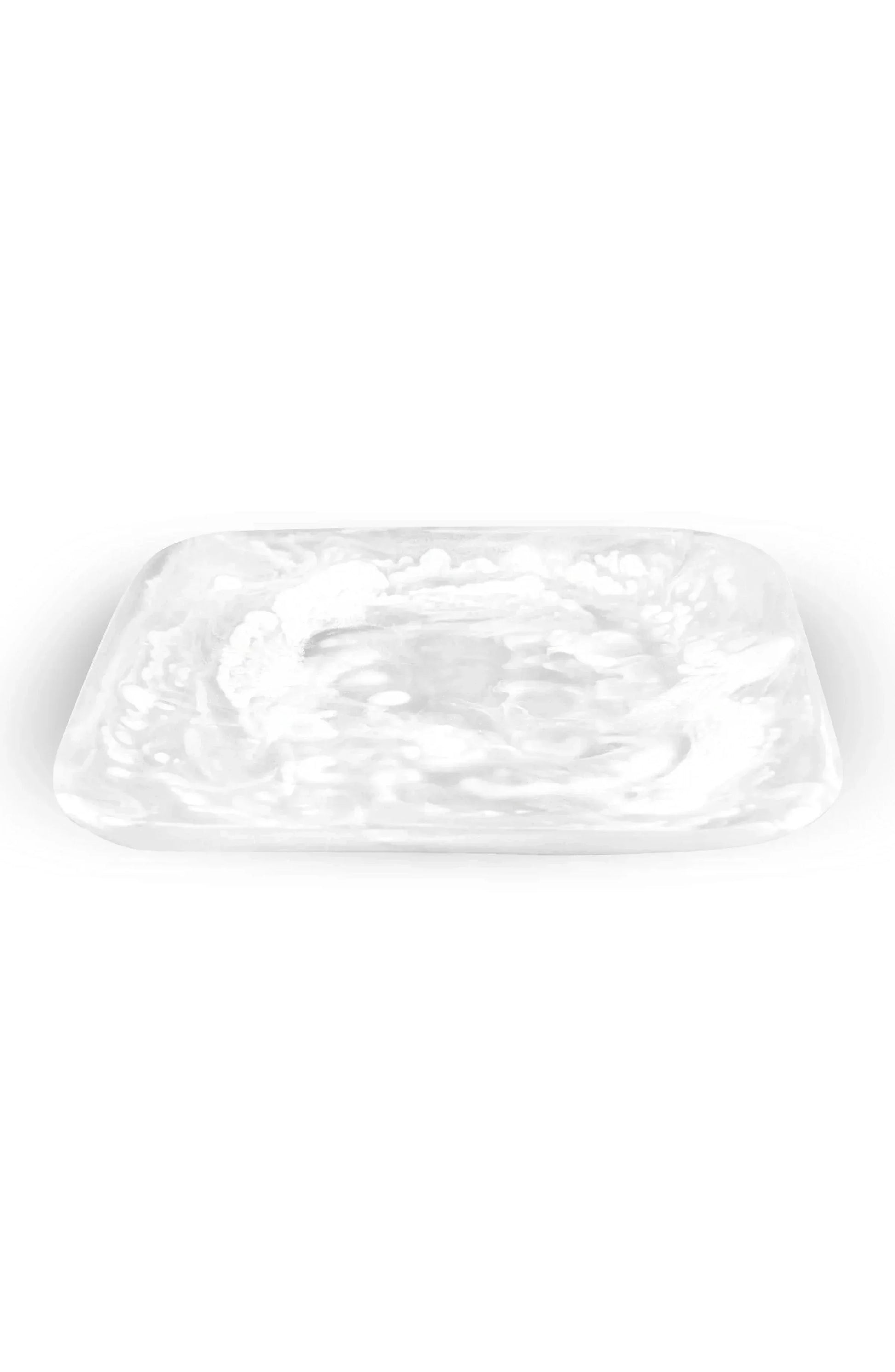 Square Tray Large White Swirl Serving Tray