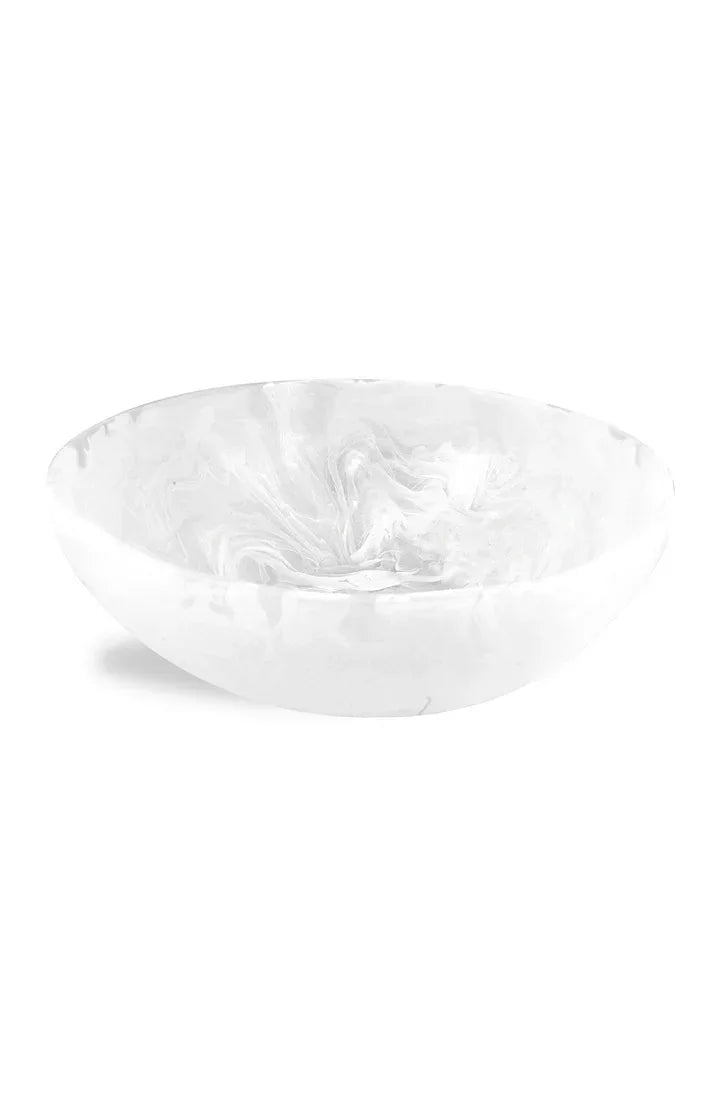 Wave Bowl White Swirl Serveware