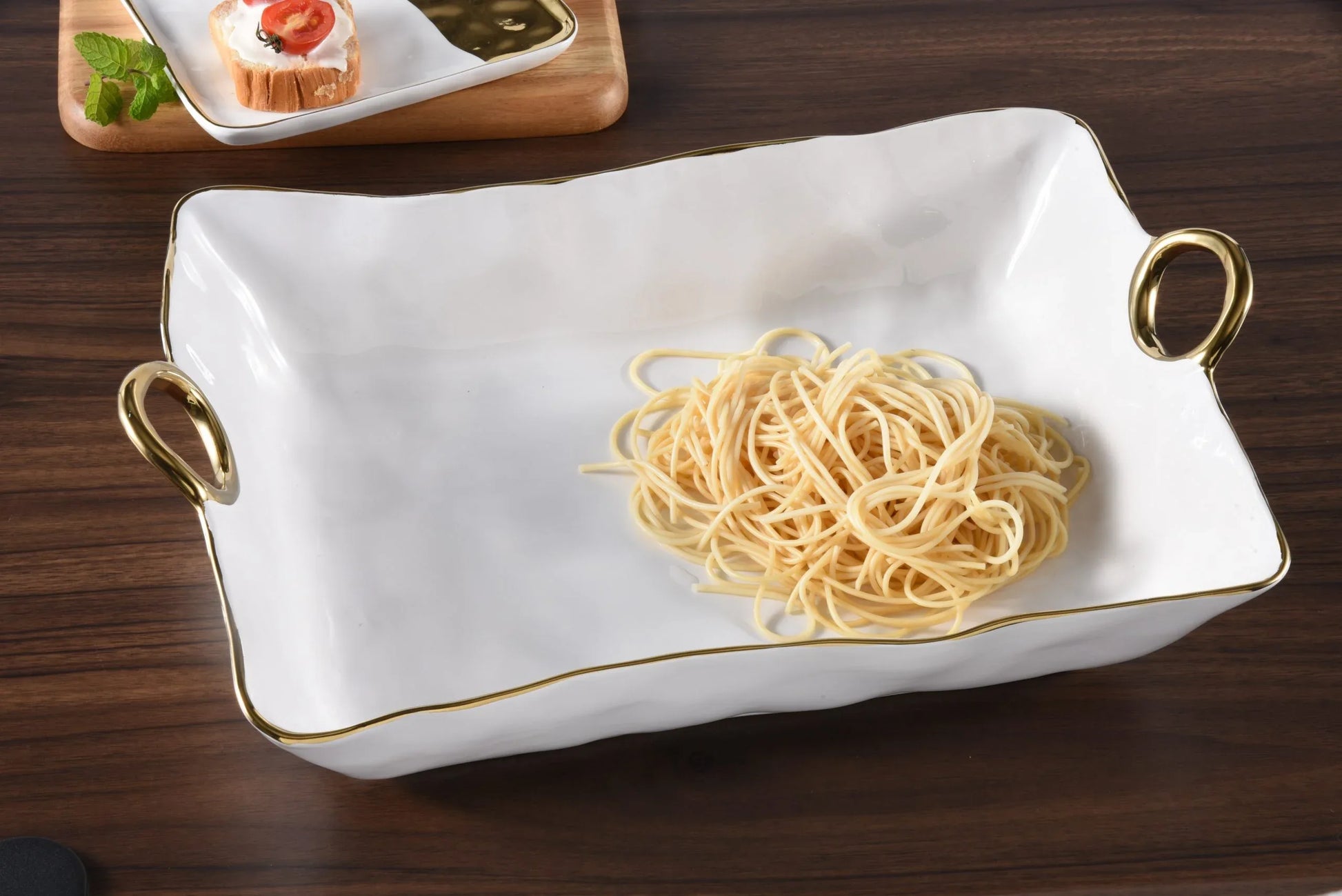 Gold Rim Large Deep Server Serving Platters