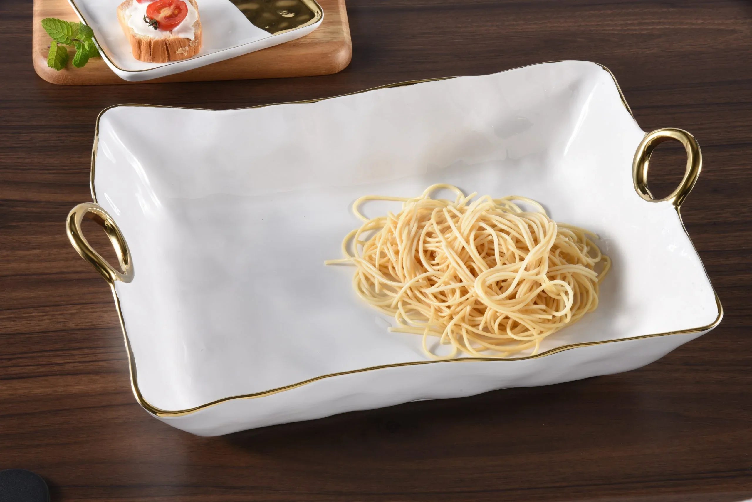 Gold Rim Large Deep Server Serving Platters