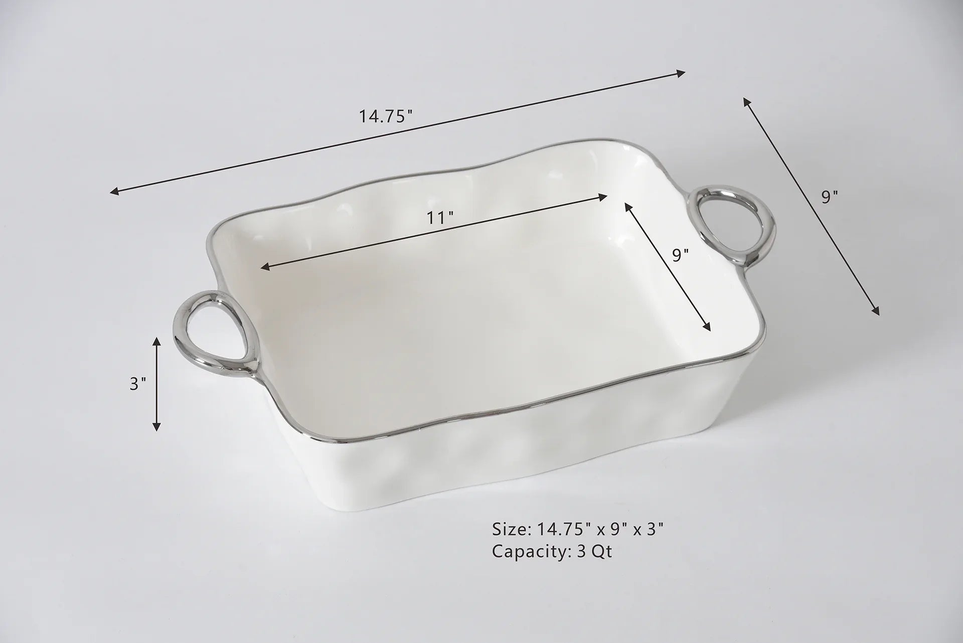 Rectangular Baking Dish With Handles Serving Dish