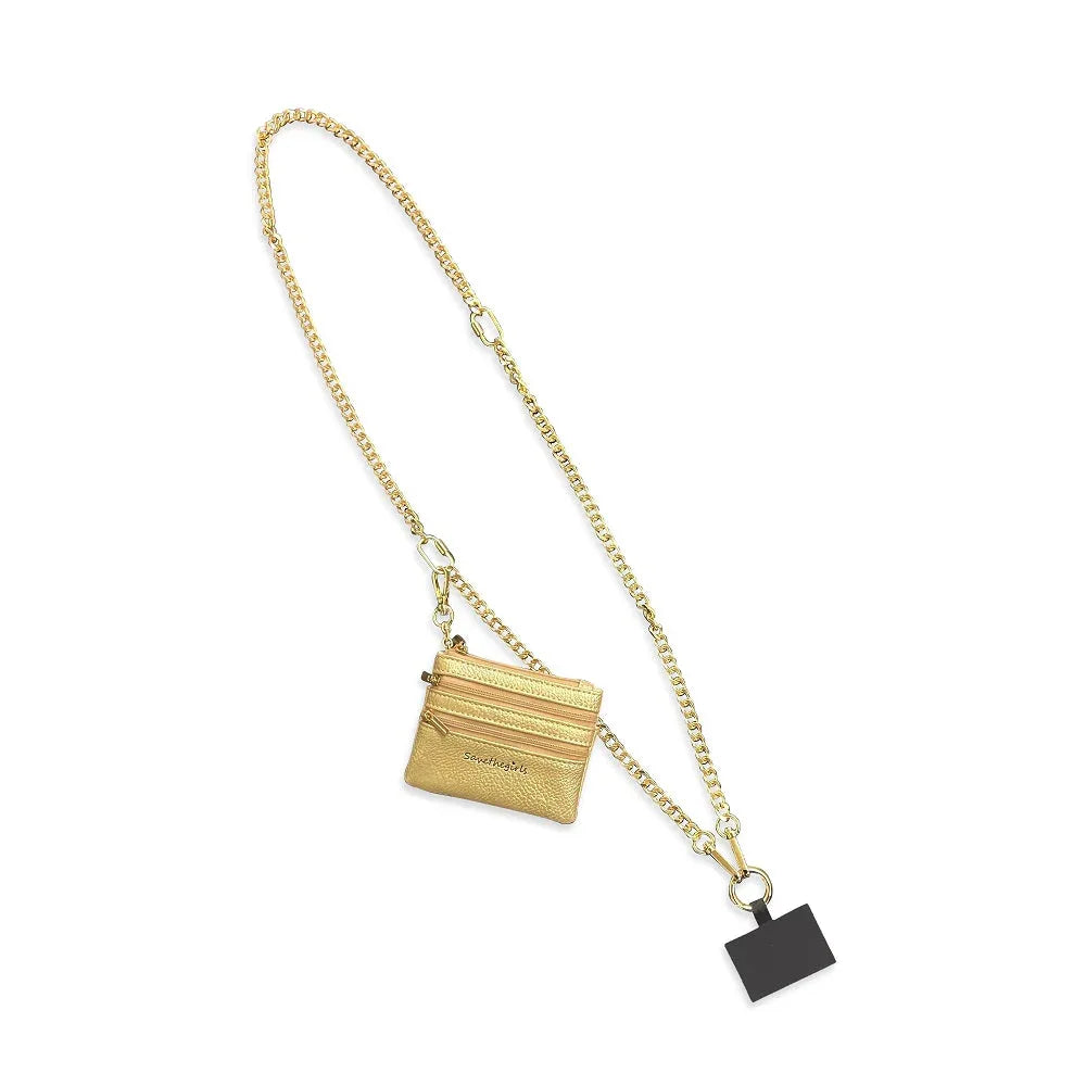 Clip & Go Chain w/Zippered Pouch Gold Accessories