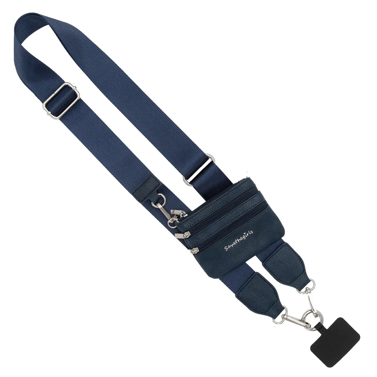 Clip & Go Strap with Pouch Navy Silver Accessories