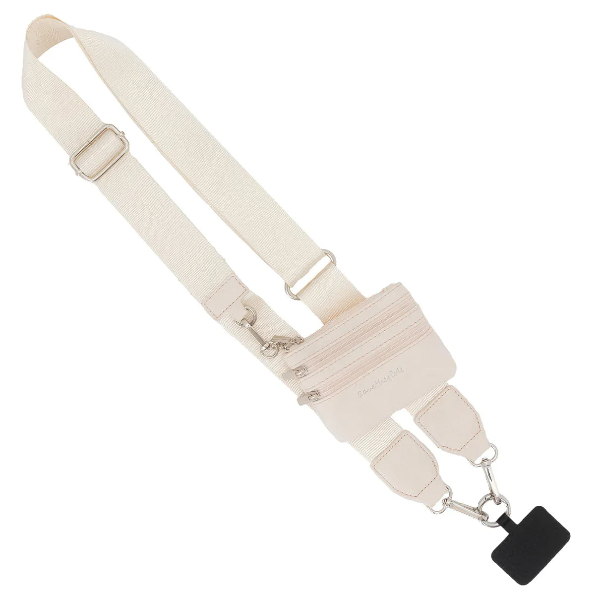 Clip & Go Strap with Pouch Cream Silver Accessories