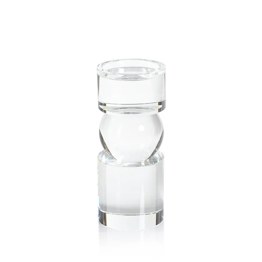 Renzo Crystal Pillar Holder Short Votives, Hurricanes & Candleholders