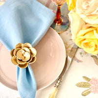 Camellia Gold Napkin Ring Set of 4