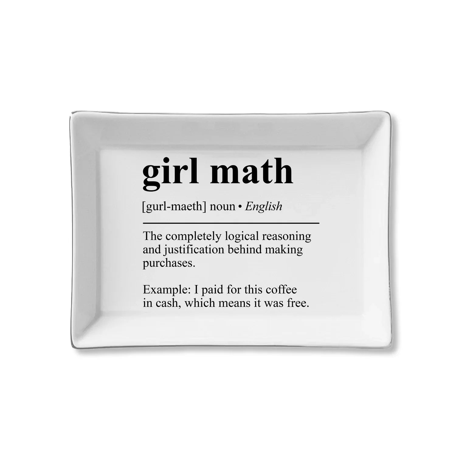 Ceramic Trinket Tray Girl Math Accessories/Dishes/Gifts