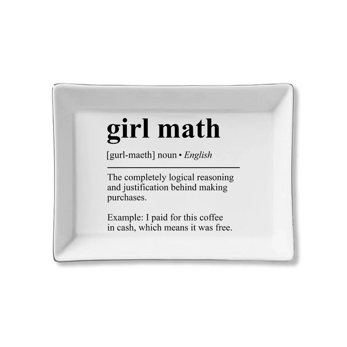 Ceramic Trinket Tray Girl Math Accessories/Dishes/Gifts