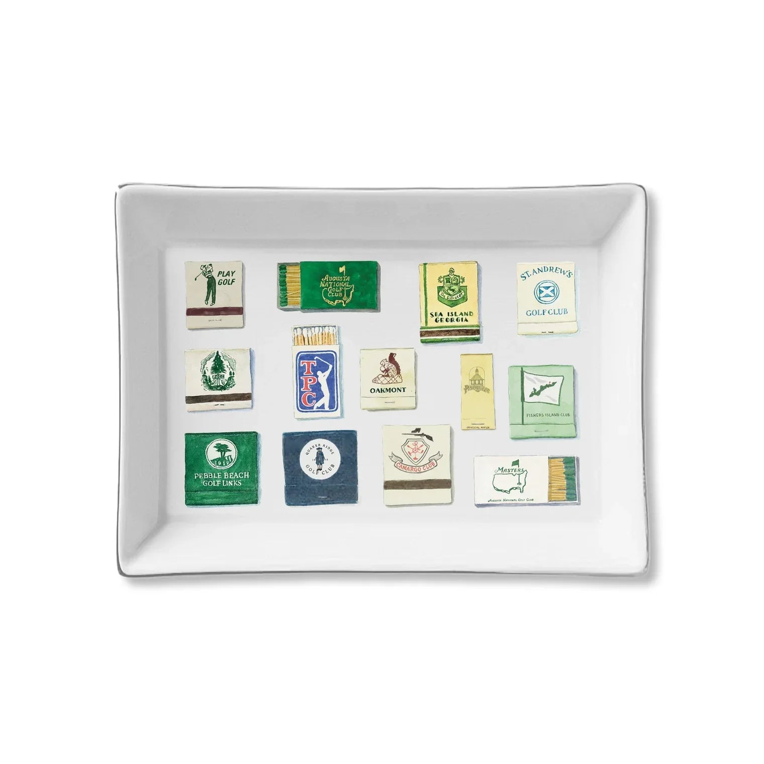 Ceramic Trinket Tray Golf Matches Accessories/Dishes/Gifts