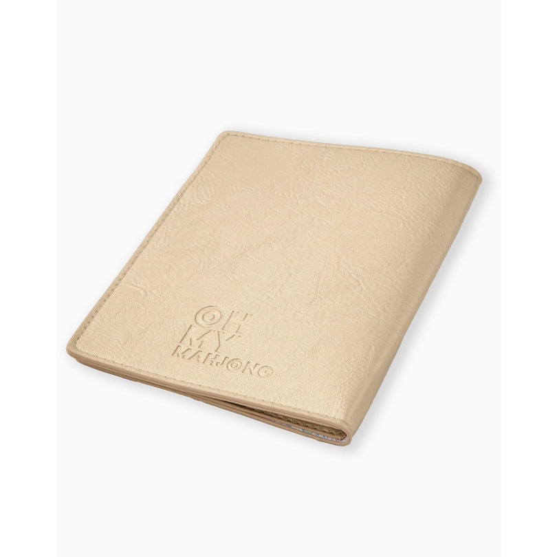 A beige faux-leather wallet with an embossed logo that reads 'OLYMP KALYONKO' on the front, shown on a clean white background.