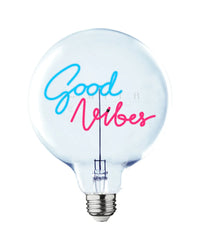 Elements Lighting Bulb With White Base Good Vibes Blue Red Decor