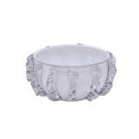 Clear Molten Glass Bowl White Decorative Bowls
