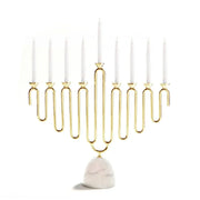 Coluna Carrara Marble & Gold Menorah Menorah