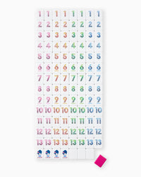 Colorful number tiles for rumminkub or mahjong seton a white background