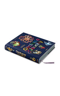 closed book Decorative book with colorful design on a white background Costume Jewelry Patrizia Sandretto Re Rebaudengo collection book.