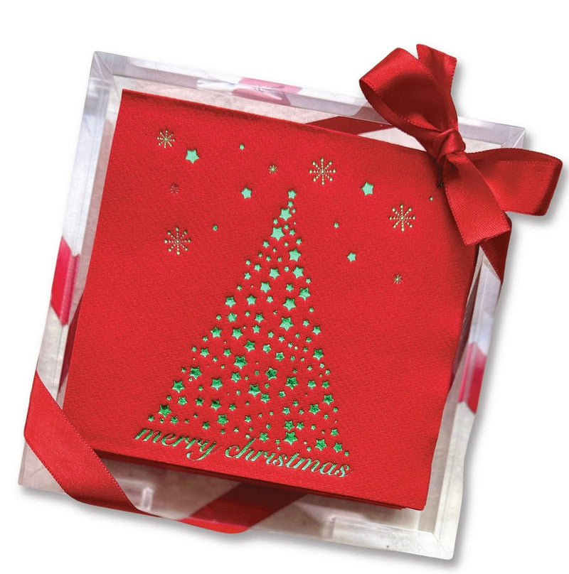 Christmas Acrylic Cocktail Napkin Hostess Set