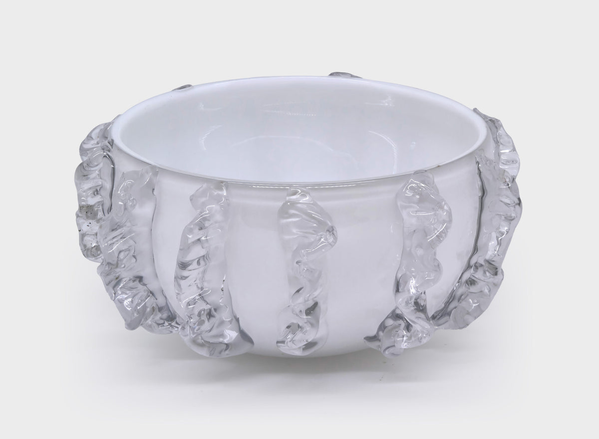 Clear Molten Glass Bowl