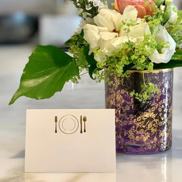 Dinner Plate Place Card Set - Metallic Gold Place Card Set