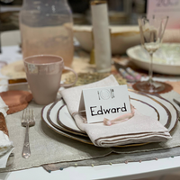 Dinner Plate Place Card Set - Metallic. 