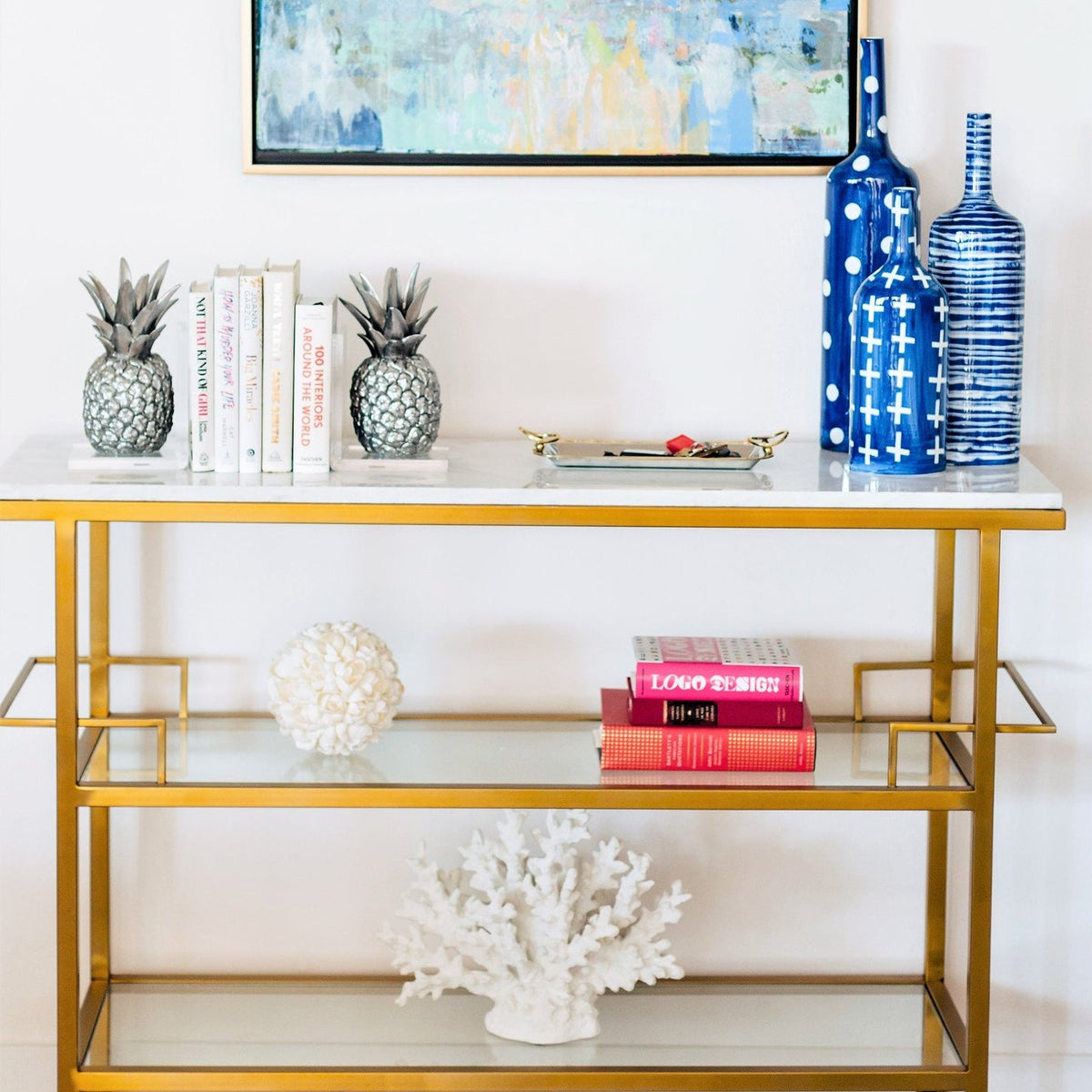 Bella Bar Cart with Marble Top