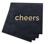 Cloth-Like Cocktail Napkins CHEERS Black Cocktail Napkins