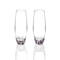 Elevo champagne glasses in amethyst. 