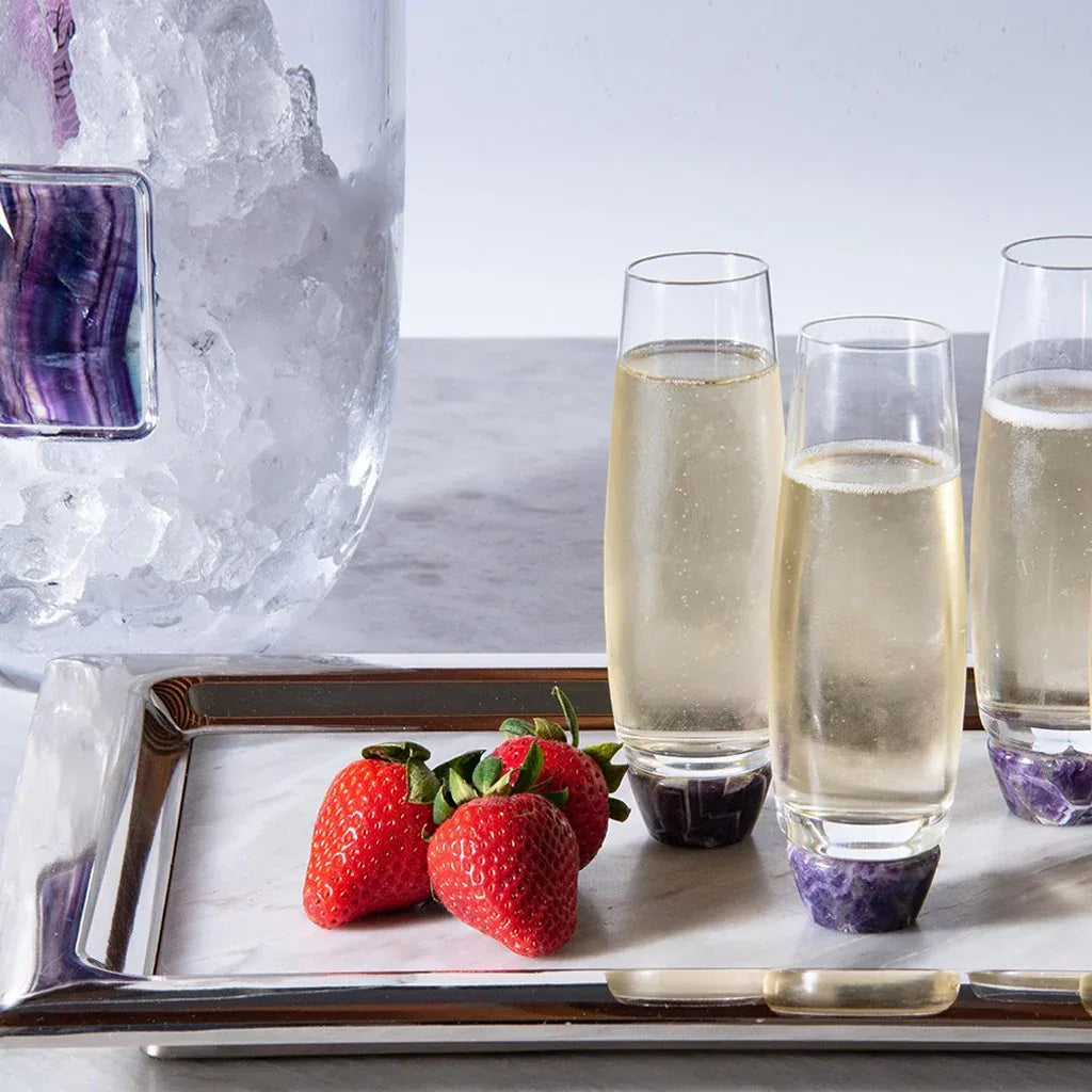Elevo Champagne Glasses, Amethyst Champagne Glasses