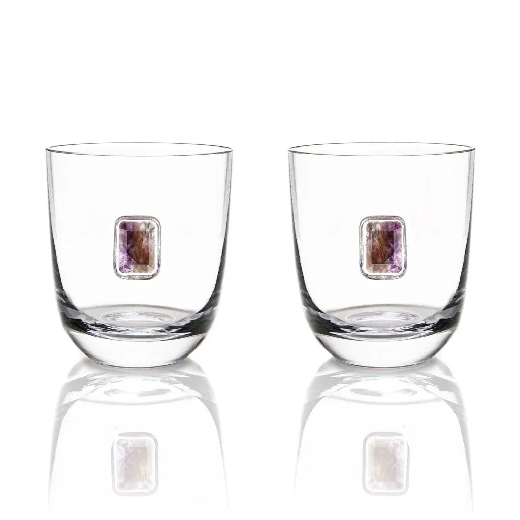 Elevo DOF Amethyst Glasses Set of 2 Double Old-Fashioned