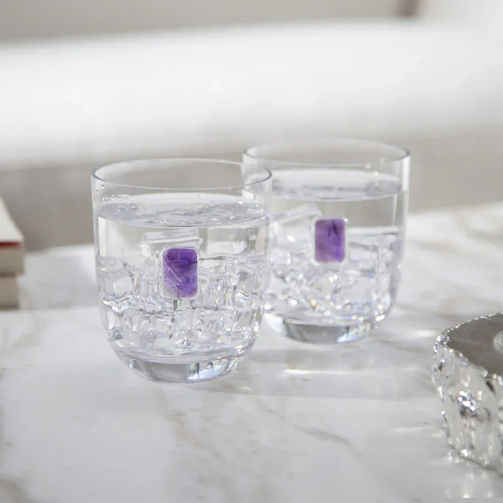Elevo DOF Amethyst Glasses Set of 2 Double Old-Fashioned