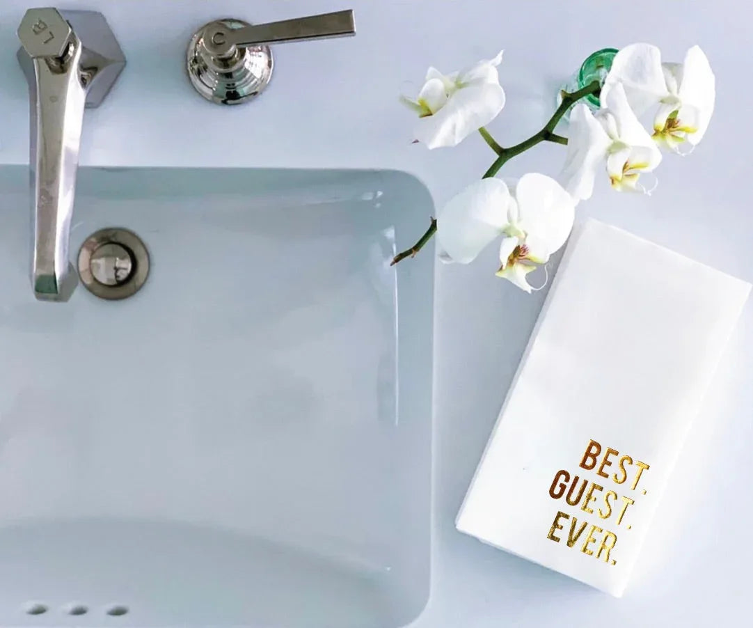 Cloth-Like Disposable Guest Towels Best Guest Ever Hand Towels & Holders