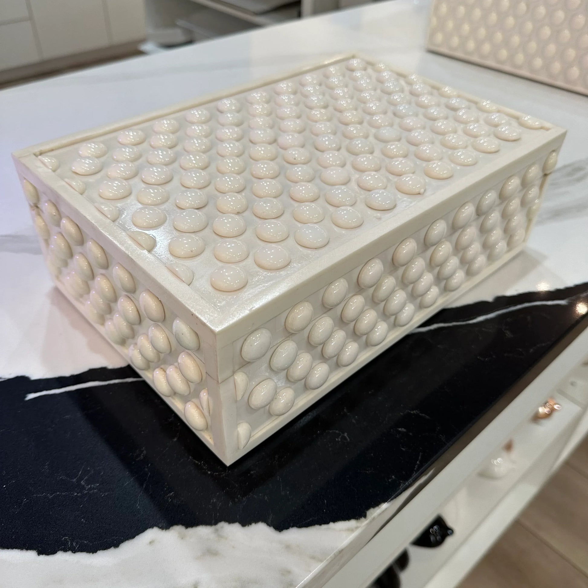 Cream Dotty Box Large Decorative Boxes