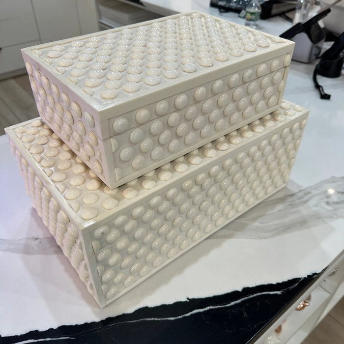 Cream Dotty Box Decorative Boxes