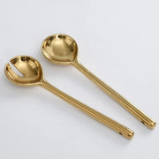 Gold Porcelain Salad Server Set Servers