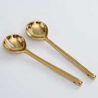 Gold Porcelain Salad Server Set