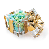 Gold Gift Wrapped Crystal Keepsake Box Decor