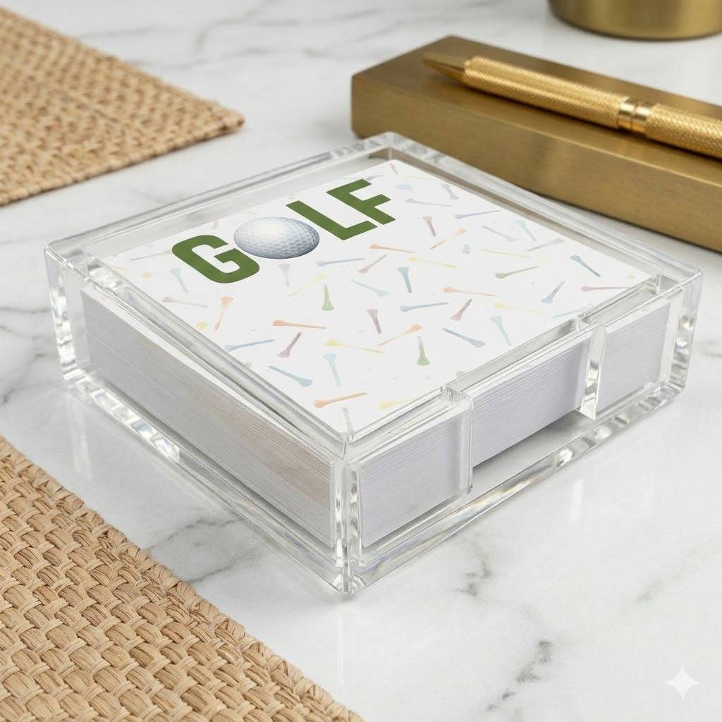 Notepad in Acrylic Holder, Golf