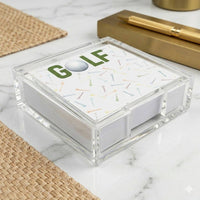 Notepad in Acrylic Holder, Golf