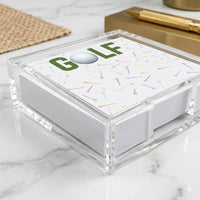 Notepad in Acrylic Holder, Golf