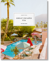 Book cover of 'Great Escapes USA' with a pool and palm trees on the cover.