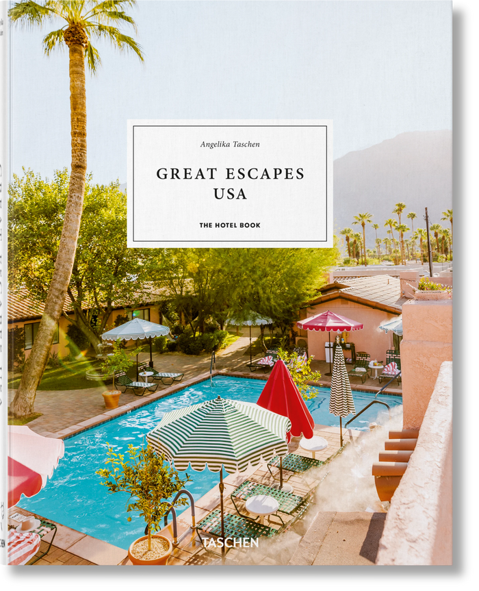 Book cover of 'Great Escapes USA' with a pool and palm trees on the cover.