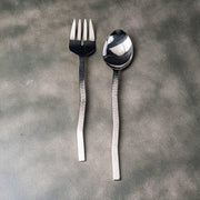 Hammered Wave Handle Salad Server Set Salad Serving Set