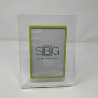 Clear Acrylic frame with a green border and 'S&G Home & Design' logo on a white background