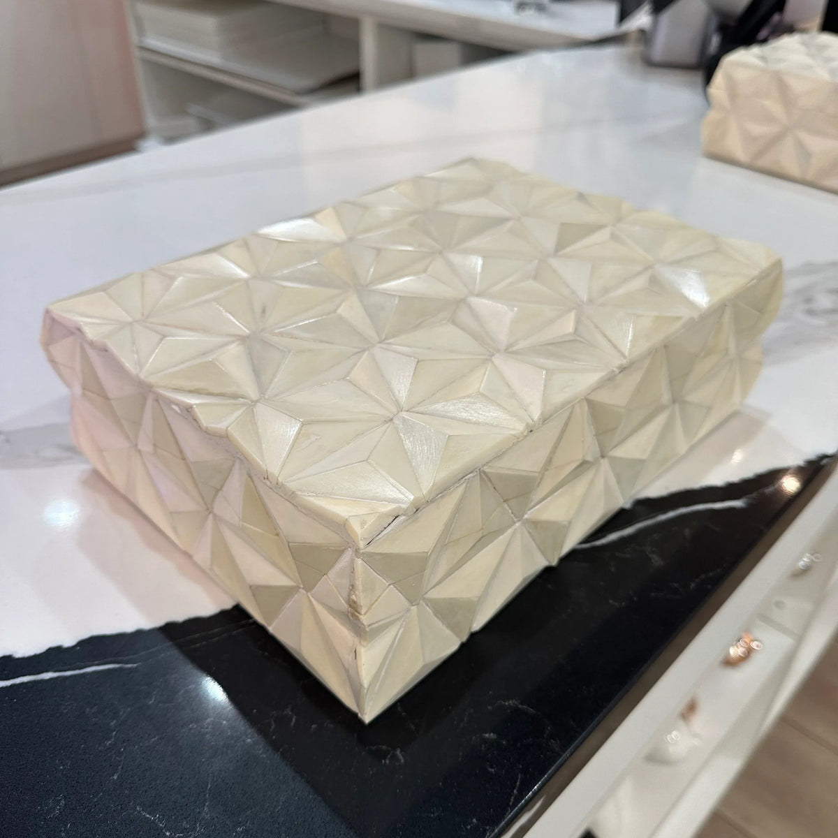 Cream Prism Box Large Decorative Boxes