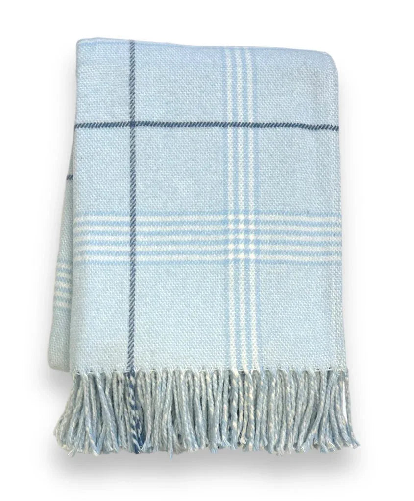 Windowpane Plaid Throw Sky Throws
