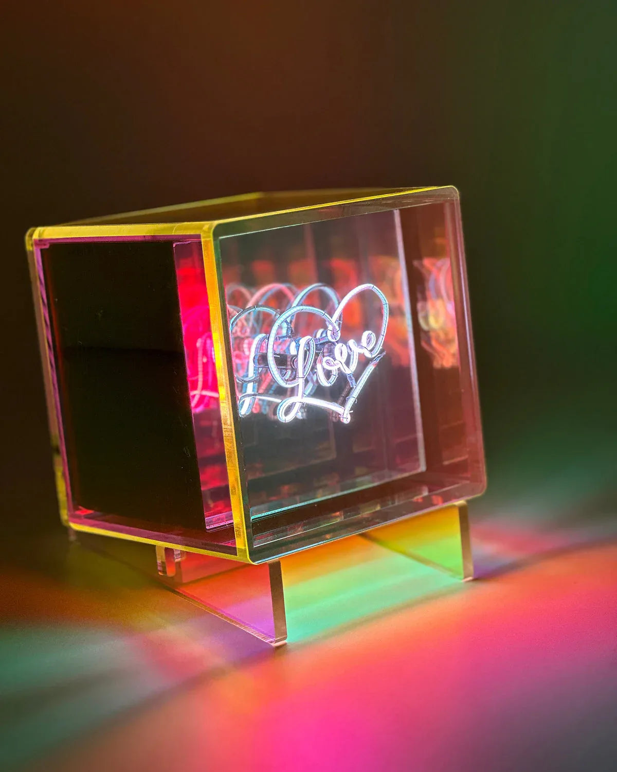 Acrylic Neon Infinity Cube Love Decor