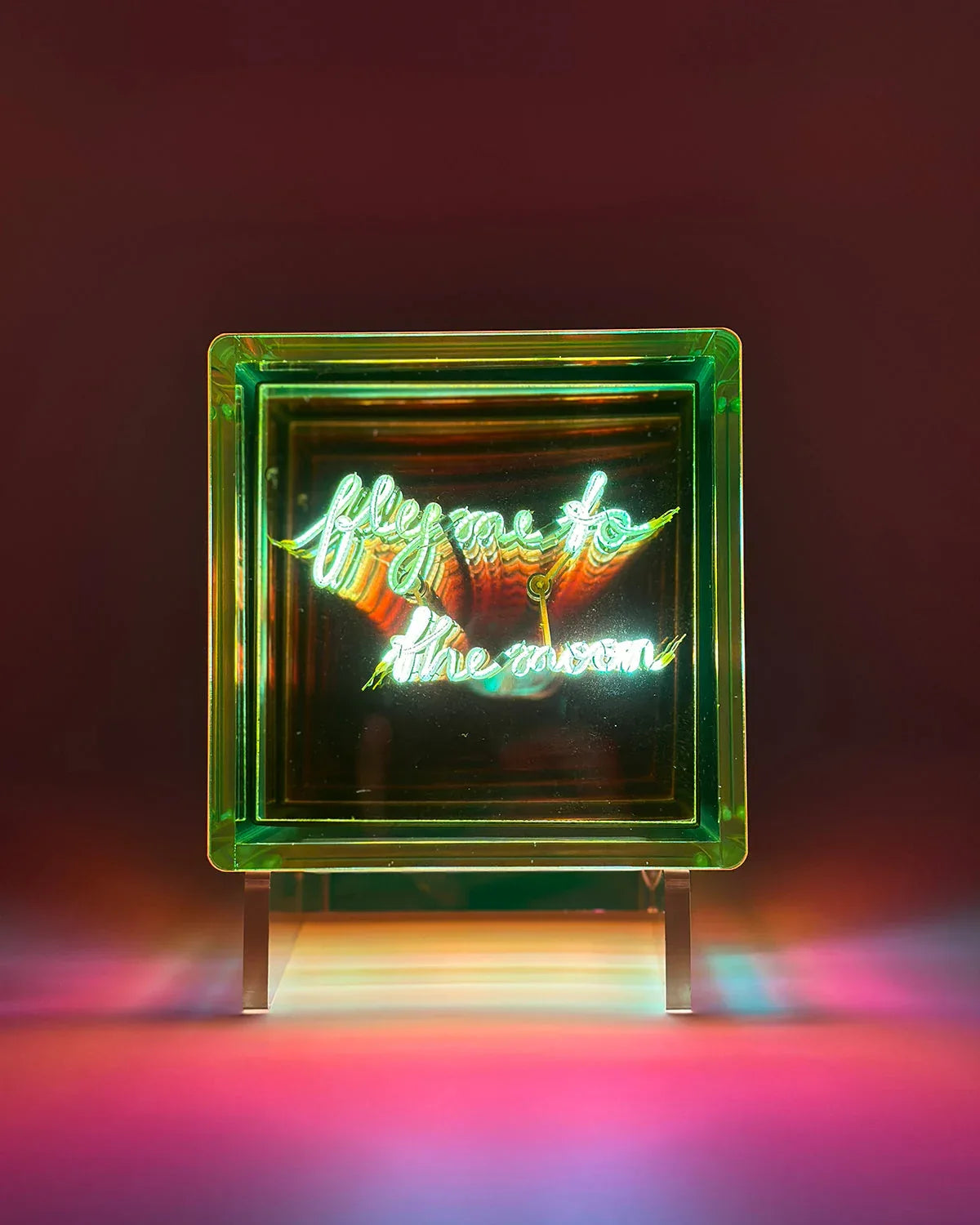 Acrylic Neon Infinity Cube Fly Me To The Moon Decor